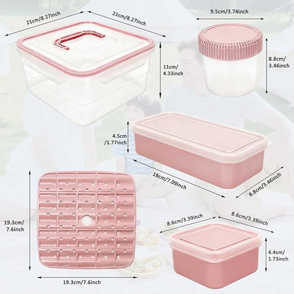 moleath Bento Box with 6 Removable Compartments Lunch Box, Microwave & Dishwasher Safe, Leakproof BPA-Free Snack Containers Ideal for Office, Picnic, Camping, Party, Travel, Pink
