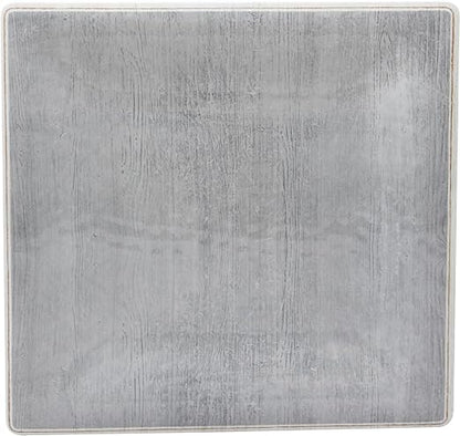 Carlisle FoodService Products Grove Reusable Plastic Plate Square Plate with Rim for Home and Restaurant, Melamine, 8.5 Inches, Smoke, (Pack of 12)