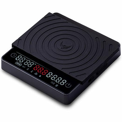 Smart Coffee Scale – Easy Use Digital Espresso Scale with Timer, Auto Tare & Flow Rate Indicator – Compact Rechargeable Weight Scale for Drip Coffee, Pour Over & Matcha