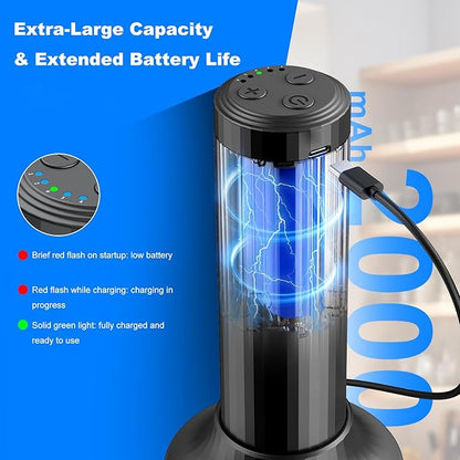 Electric Hand Mixer with MixgoII, Handheld Mixer Electric Whisk, Rechargeable Cordless Handheld Mixer & Milk Frother, Small Food Chopper for Dicing, Mincing, and Puree, 4-Speed, 10Oz