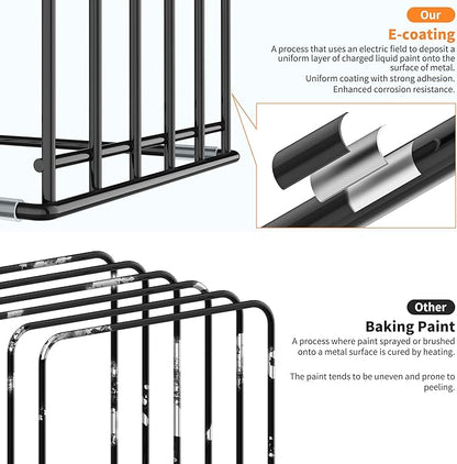 Kitchen Cabinet Organizer, Steel Cookware Holder, Divided Holder with 5 Slots for Skillets Baking Tray and Chopping Board Rack - Baking Pan Holder Storage (2 PCS)