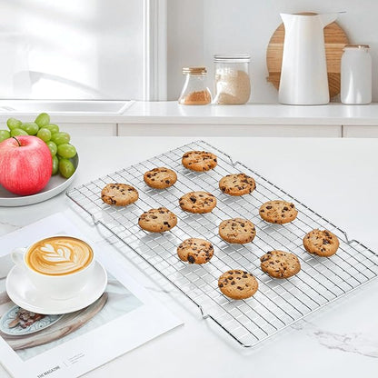 Cooling Racks for Cooking and Baking - 3PCS 16" x 10" Premium Stainless Steel Wire Cookie Cooling Rack for Baking, Roasting, and More - Oven & Dishwasher Safe - Fits Jelly Roll Pan