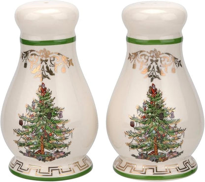 Spode Christmas Tree Gold Salt & Pepper Shaker Set (2-Piece) - Holiday Kitchen & Table Décor - Festive Home Accent, Christmas Gift, Stocking Stuffer for Friends & Holiday Enthusiasts