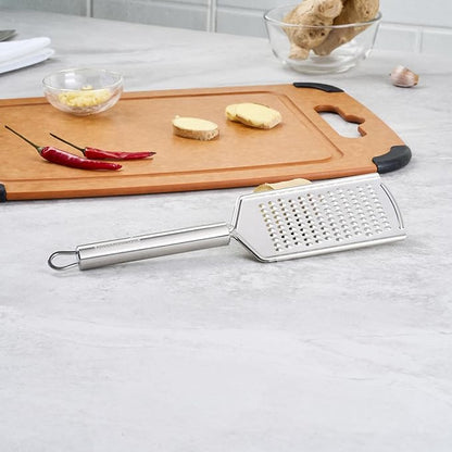 Restaurantware-German Standard Fine Handheld Graters, 6 Flat Cheese Graters - Dishwashable, Durable, Stainless Steel Food Grater With Handle, Suitable For Chocolate, Nutmeg, Garlic, Lemon, And, More