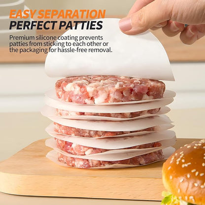 500PCS Hamburger Patty Paper, 4.5 Inch Round Non-Stick Patty Paper Sheets,Baking Parchment Rounds for Burger Press,Separating Burger Patty, Cookies and Baking