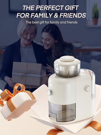 FOHERE Multifunctional Electric Cheese Grater, 6 Blades & 1.8L Container Nut Chopper, Vegetable Slicer, Food Slicer for Onion, Carrot, Cucumber (White)