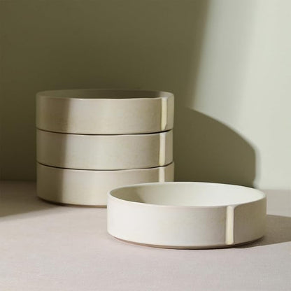 Stone Lain Bao 4-Piece Pasta Bowl Set Stoneware, Beige