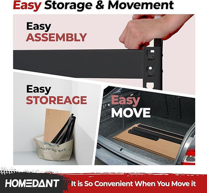 HOMEDANT 5 Tier Laminated Boltless Heavy Duty Garage Storage Adjustable Wide Size Metal Shelving Unit Utility Rack Shelves Organization Multipurpose Shelf Shed Warehouse 47.7"W x 18.2"D x 71.3"H 2Pack