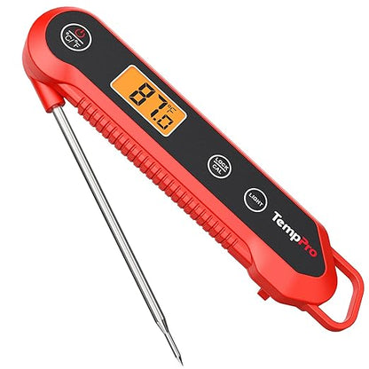 ThermoPro TempPro 3-Sec Instant Read Digital Meat Thermometer, ±0.9°F Accuracy, Waterproof & Backlight Food Thermometer for Cooking, Oil Fry Candy Meat Probe for Kitchen, BBQ, Oven, Grill, Smoker
