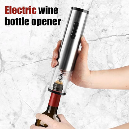 Electric Wine Opener Set, Cordless Electric Corkscrew Wine Opener, Premium Wine Gifts Box with Automatic Wine Openers, Foil Cutter, Foil Cutter, Wine Aerator, Vacuum Pump, 4 Stoppers, Rechargeable