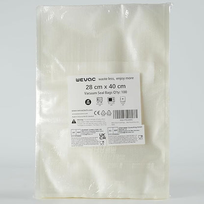 Wevac Vacuum Sealer Bags 100 Gallon 11x16 Inch for Food Saver, Seal a Meal, Weston. Commercial Grade, BPA Free, Heavy Duty, Great for vac storage, Meal Prep and Sous Vide