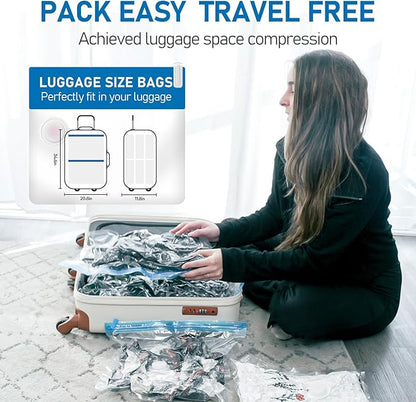 VMstr 12 Pack Travel Vacuum Storage Bags with USB Electric Pump, Compression Bags for Travel, Space Saver for Clothes and Clothing