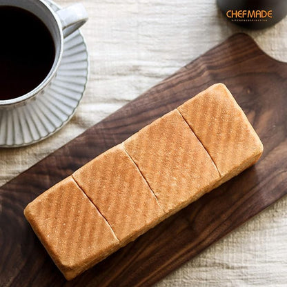 CHEFMADE Mini Pullman Loaf Pan with Lid, 0.66Lb Dough Capacity Non-Stick Rectangle Corrugated Toast Box for Oven Baking 2.8" x 8.1"x 2.8"(Champagne Gold)