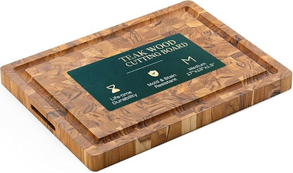 Cutting Boards for Kitchen Non Slip Wood Juice Groove Chopping Board Kitchen Essential House Warming Hostess Host Gift Serving Tray for Christmas Wedding Birthday Anniversary White