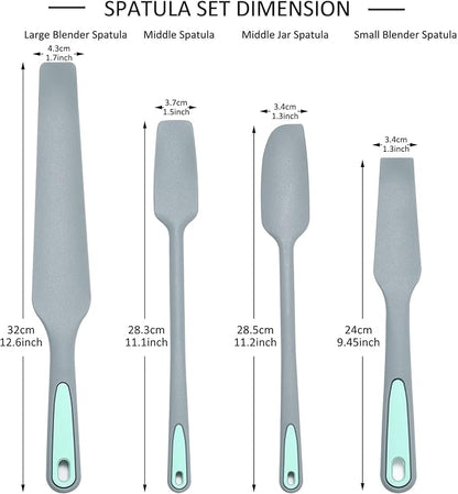 To encounter Silicone Spatula Set, Rubber Blender Spatula, Jar Spatula for Baking Mixing and Stirring, Nonstick, Heat Resistant and Dishwasher Safe, Set of 4
