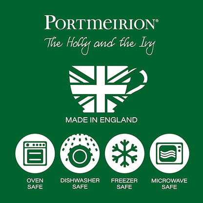 Portmeirion Holly and Ivy 7.25" Bread & Butter Plate (Set of 6) - Earthenware Plates, Holly Motif - Festive Holiday Tableware, Serving Tea, Snacks, Desserts - Microwave, Oven, Freezer, Dishwasher Safe