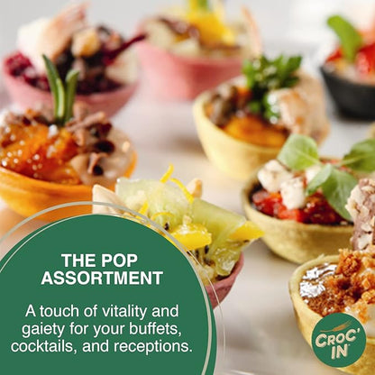 CROC'IN - Gold Mini Tart Shells - Edible Appetizer Or Dessert Cups - Pastry Pans - Artisanal & Vegan Confection - 60 Pieces