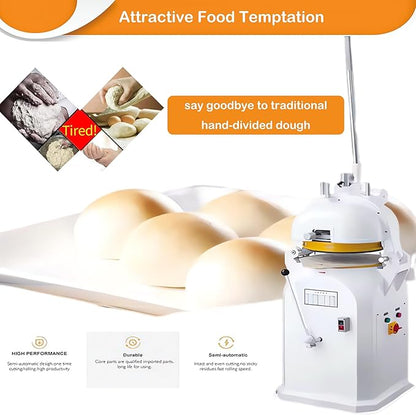 INTSUPERMAI 26 PCS Dough Divider Rounder Machine Semi-Automatic Electric Commercial Dough Splitting Ball Machine Burger Dough Cutter Rounder Machine 50-150g 110V