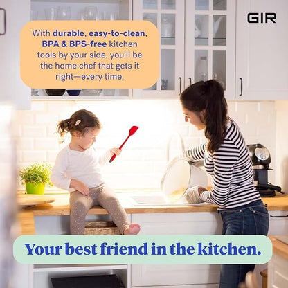 GIR: Get It Right 5 Piece Silicone Ultimate Kitchen Utensils Set - Ladle, Spatula, Flip, Spoon & Spoonula - Non-Toxic Cooking Utensils for Nonstick Cookware, Cooking and Baking - Red