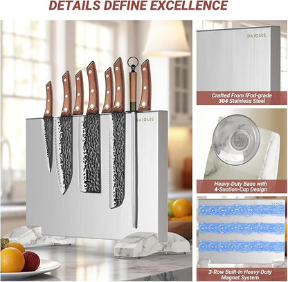 Magnetic Knife Holder, Magnetic Knife Block without Knives, Strong Double Sided Magnet Knife Storage Strip for Kitchen Counter