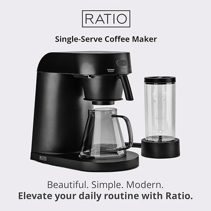 Ratio Four Coffee Machine - Coffee Maker with Removable Water Tank - Drip Coffee Maker with 4 Minute Brew Time - 5-20 Ounce Single-Serve Coffee Maker - 11.5”H x 7.5”W