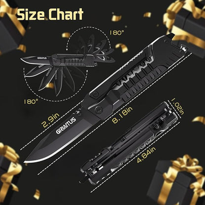 Multi-Tool Gifts for Men, Christmas Stocking Stuffers for Dad from Daughter Son, Multitool Knife 17 in 1 EDC Gear Cool Father Unique Birthday Gifts for Him Husband Boyfriend Grandpa Camping Essentials