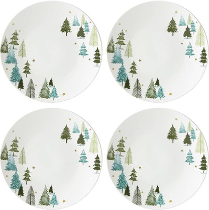 Lenox 893565 Balsam Lane 12-Piece Dinnerware Set, Green, Christmas, Holiday Hosting
