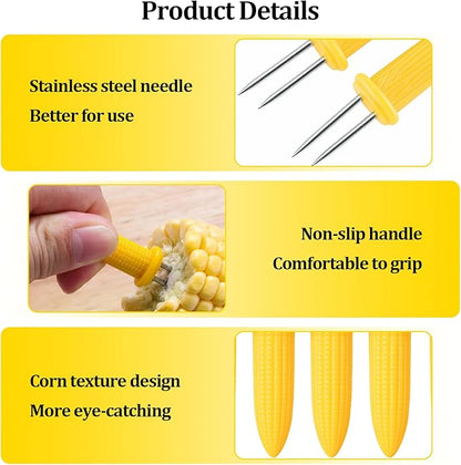 24 PCS Corn Cob Holders - Corn on the Cob Skewers,Corn on the Grill & Cob Skewers for Home & BBQ Cooking