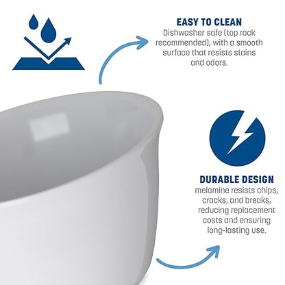 Carlisle FoodService Products Dallas Ware Reusable Plastic Bowl Bouillon Cup Bowl for Home and Restaurant, Melamine, 8 Ounces, Ocean Blue, (Pack of 24)