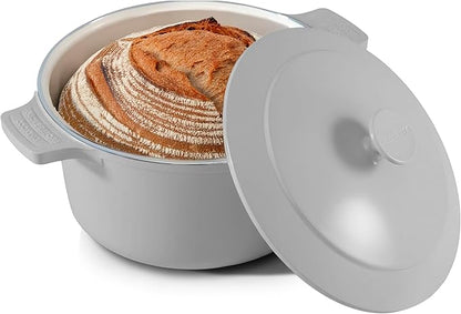 Gotham Steel 5 Qt Dutch Oven Pot with Lid, Nonstick Ceramic 10 in 1 Cooking Pot & Dutch Oven for Bread Baking, Lightweight, Oven & Dishwasher Safe – Gray