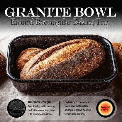 3-Pack Roasting Pans for Ovens Turkey Roaster Pan set Deep Lasagna Baking Pan,17/15/13Inch Spotted Enamel Steel Vessel Used for Cake Dinners Cooking Safe Easy to Clean Bakeware Merry Christmas Gift