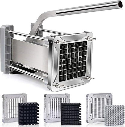 French Fry Cutter, Sopito Professional Potato Cutter Stainless Steel with 1/2-Inch and 1/4-Inch and 3/8-Inch Blade Great for Potatoes Carrots Cucumbers