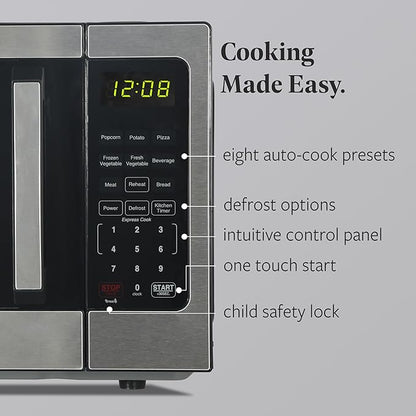 Farberware FM09WEISS Microwave, 0.9 Cu. Ft, Stainless Steel