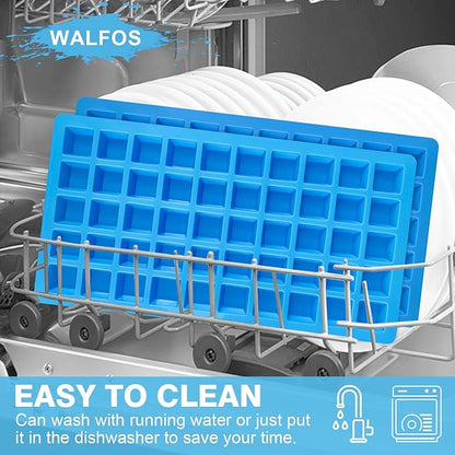 Mini Square-Terrace Silicone Chocolate Molds 50 Cavities - Walfos Non Stick Silicone Candy Molds, Silicone Molds for Chocolate, Candy, Gummy, Jelly, Ice Cubes, Food Grade & Dishwasher Safe, 4 Packs