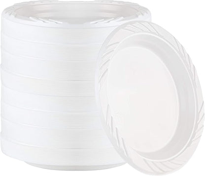 PLASTICPRO 200 Count Disposable 6 Inch White Plastic Dessert Plates