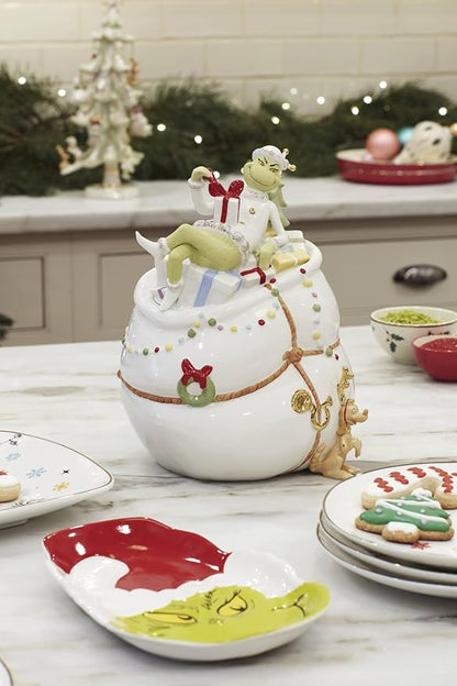 Lenox 894169 Merry Grinchmas Cookie Jar, Christmas & Holiday Hosting