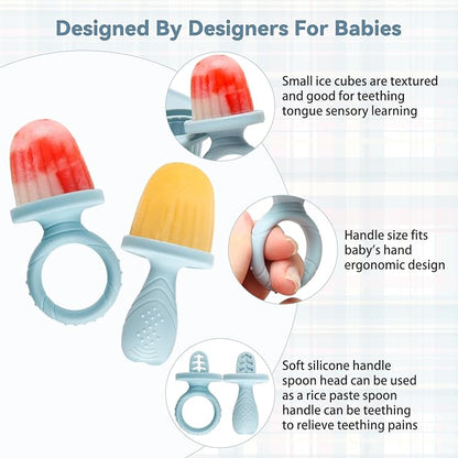 Silicone Baby Popsicle Molds with Sticks, Mini Popsicles Molds for Babies Breastmilk Popsicle Molds for Teething Relief, Frozen Treats Maker Popsicle Maker Ice Pop Mold for Toddlers Kids