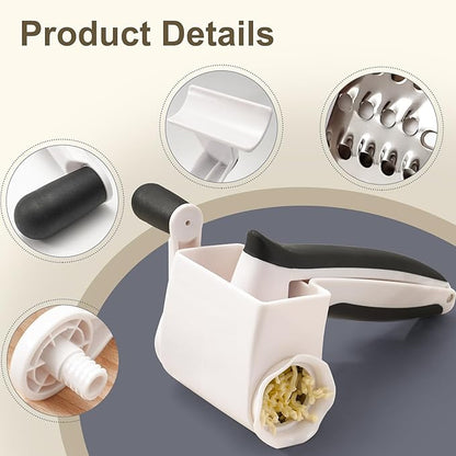 Cheese Grater with Hand Crank - 3 Adjustable Grating Drums for Parmesan & Hard Cheeses - Shatter-Resistant & Easy to Clean