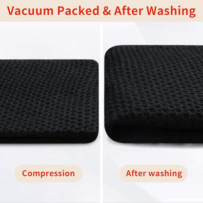 Homaxy 100% Cotton Waffle Weave Kitchen Dish Cloths, Ultra Soft Absorbent Quick Drying Dish Towels, 12 x 12 Inches, 12-Pack, Black