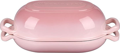 Enameled Cast Iron Sourdough Bread Oven, Dutch Oven, Loaf Cast Iron Bread Pan for Homemade Bread Baking, Meatloaf Pan with Lid, 5QT, Pink