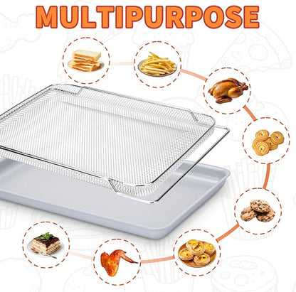 Non-Stick Ceramic Baking Sheet Set of 2, 15 * 10 inch Naturally Slick Ceramic Coating - Non-Toxic, PTFE & PFOA Free - Perfect for Baking, Roasting, and More (Baking Sheet-2 Pcs)