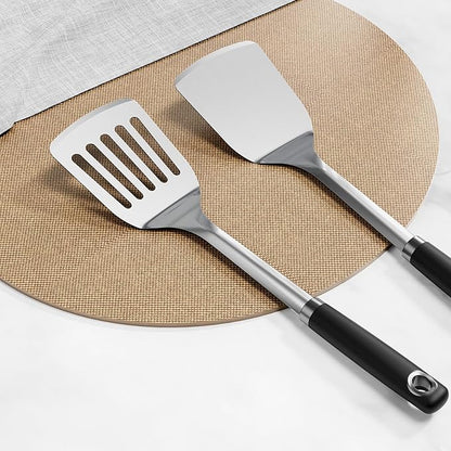 Stainless Steel Spatula Set, 1PC Heavy Duty Turner/Metal Spatula, High Heat Resistant Kitchen Cooking Utensils, Ideal Cookware for Frying Steak, Fish, Eggs or Pancakes