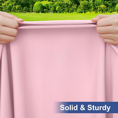 homing Rectangle Table Cloth Cover, Waterproof Polyester Elastic Fitted Tablecloth, Fits for 8 Foot Folding Tables, Washable Table Protector for Picnic, Camping, Outdoor (Pink, 30" x 96")