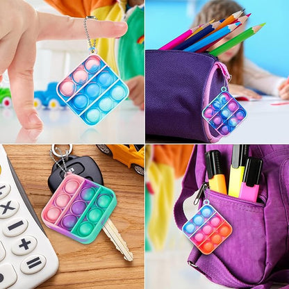 Pop Fidget Toys Bulk Its Party Favors for Kids 4-8 8-12 30 Pack Mini Pop Keychain It Christmas Stocking Stuffers for Kids Toy Fidgets for Classroom Prizes Student Gifts Birthday Goodie Bag Stuffers