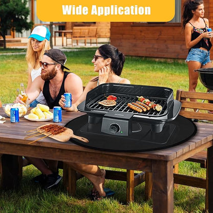 24" Round Grill Mat, Fire Pit Mat Fireproof Under Grill Mat Oil-Proof Waterproof BBQ Pad for Outdoor Grill Accessories, Heat Resistant Protective Deck and Patio Mat Fire Resistant Pad