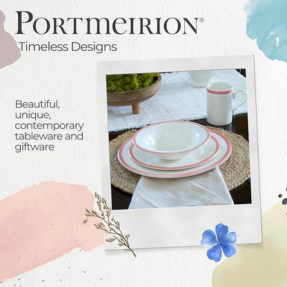 Portmeirion Potter's Brushstroke Dinner Plate (Set of 4) - 8-Inch Stackable Earthenware Plates - Microwave & Dishwasher Safe, Handcrafted Dinnerware for Casual & Formal Table Settings (Red)
