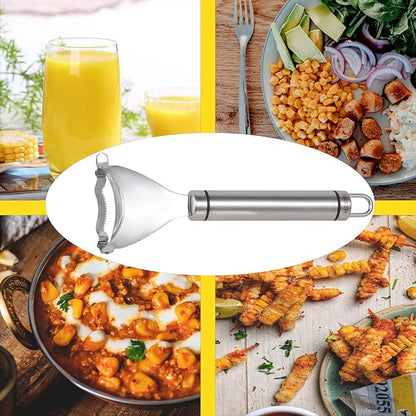 Corn Peeler, Corn stripper for corn on the cob remover tool,Stainless steel multifunctional Kitchen Grips Corn planer Cob Cutter kernels, with Hand Protect