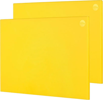 CURTA 2 Pack Cutting Boards for Kitchen,20" x 14" x 0.5" Yellow & White Coded Plastic Commercial Chopping Board with Anti Slip Surface Dishwasher Safe