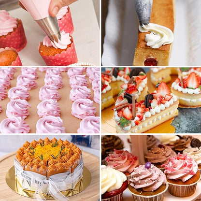 18.5 Inch Disposable Piping Bags 100PCS Tipless Piping Bags Anti-Burst Pastry Bags Cake Decorating Bag for Pastry, Dessert, Cake, Cream Frosting and Cookie Decorating