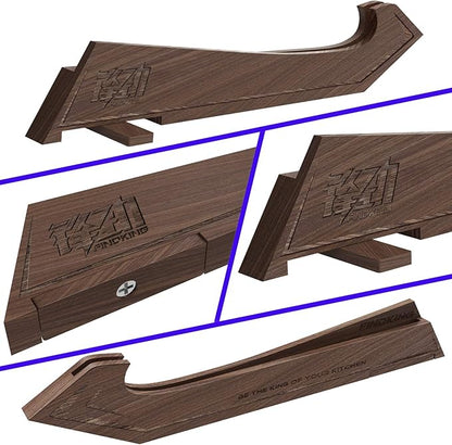 FINDKING Walnut Knife Edge Guard, Wooden Magnetic Knife Sleeve for Counter, Drawer, Knife Bag, Light, Portable Blade Sheath Cover, Suitable for 7" Japanese Kitchen Knife (Knife Not Included)